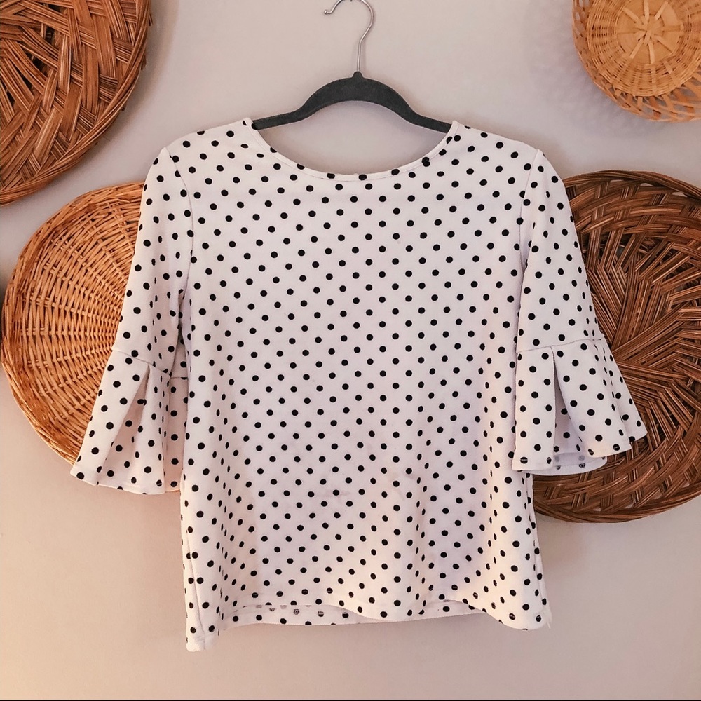Green Envelope B&W Polka Dot Shirt - Picture 1 of 2